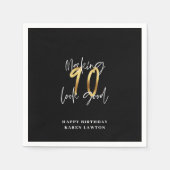 Serviette En Papier 90 ans en or (Devant)