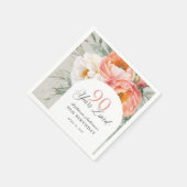 Serviette En Papier 90 ans Feminine Floral aimée 90e anniversaire (Coin)
