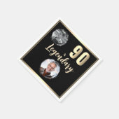 Serviette En Papier 90 & Légendaire 2 Photos Or 90e Anniversaire (Coin)