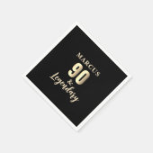 Serviette En Papier 90 & Legendary Gold 90th Birthday Party (Coin)