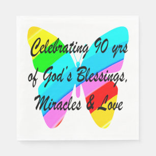 SERVIETTE EN PAPIER 90E ANNIVERSAIRE
