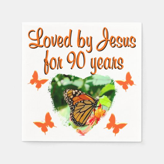 SERVIETTE EN PAPIER 90E ANNIVERSAIRE (Devant)