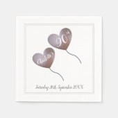 Serviette En Papier 90e anniversaire ballon de coeur rose (Devant)