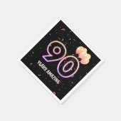 Serviette En Papier 90e anniversaire Balloons et Confetti (Coin)