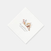 Serviette En Papier 90e anniversaire Citrouille blanc automne fleurs s (Coin)