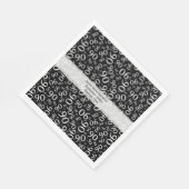 Serviette En Papier 90e anniversaire Cool Numéro Motif noir/blanc (Coin)