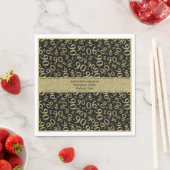 Serviette En Papier 90e anniversaire Cool Numéro Motif Noir/Or (En situation)