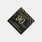 Serviette En Papier 90e anniversaire de fête Black and Gold Diamond Na (Coin)