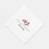 Serviette En Papier 90e Anniversaire de la fête Magenta rose blanc Cus (Coin)