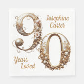 Serviette En Papier 90e anniversaire Elegant Party (Devant)
