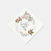 Serviette En Papier 90e anniversaire Elégante florale féminine Décembr (Coin)