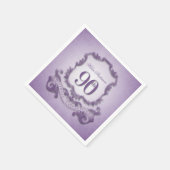 Serviette En Papier 90e anniversaire Fête cadre Vintage (Coin)