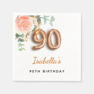Serviettes Anniversaire 90 Ans Zazzle Be