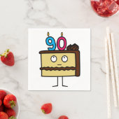Serviette En Papier 90e anniversaire gâteau aux bougies (En situation)