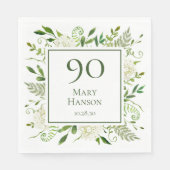 Serviette En Papier 90e anniversaire Hydrangée blanche (Devant)