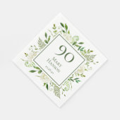 Serviette En Papier 90e anniversaire Hydrangée blanche (Coin)