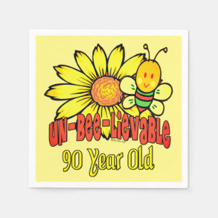 Serviette En Papier 90e anniversaire - Incroyable à 90 ans