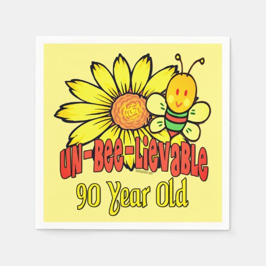 Serviette En Papier 90e anniversaire - Incroyable à 90 ans (Devant)