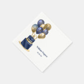 Serviette En Papier 90e anniversaire Marine Blue Balloon Cake (Coin)
