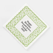 Serviette En Papier 90e anniversaire Numéro Motif pétoncles vert/blanc (Coin)