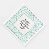 Serviette En Papier 90e anniversaire Numéro Motif Scallops Turquoise/b (Coin)