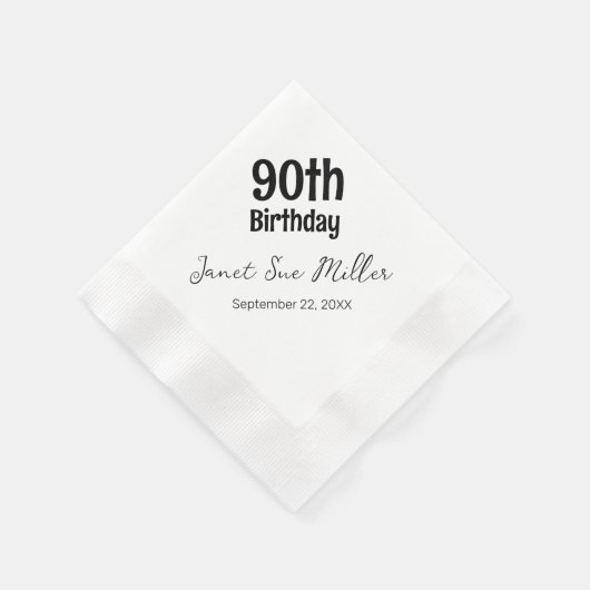 Serviette En Papier 90e Anniversaire Papier de fête serviettes (Coin)