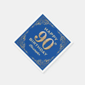 Serviette En Papier 90e anniversaire Parties scintillant bleue et or c (Coin)