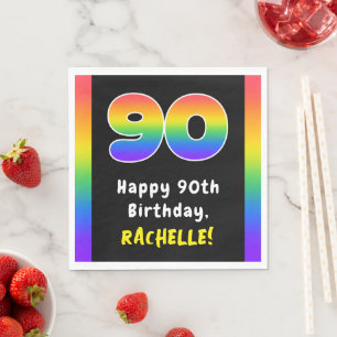 Serviette En Papier 90e anniversaire : Rainbow Spectrum # 90, Nom pers