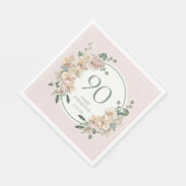 Serviette En Papier 90e anniversaire Tropical Floral (Coin)