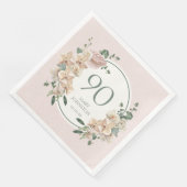 Serviette En Papier 90e anniversaire Tropical Floral (Coin)