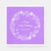 Serviette En Papier 90e Anniversaire Wonderland Snowflake Purple (Devant)