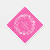 Serviette En Papier 90e Anniversaire Wonderland Snowflake rose (Coin)