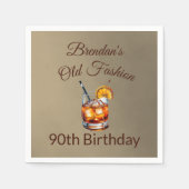 Serviette En Papier 90e Cocktail Homme Anniversaire de la mode (Devant)