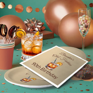 Serviette En Papier 90e Cocktail Homme Anniversaire de la mode