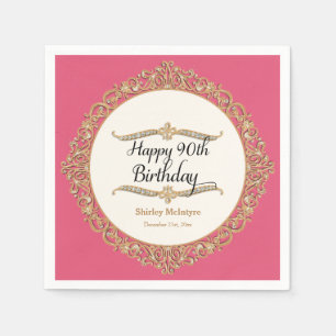 Serviette En Papier 90e Fête d'anniversaire joyeuse Décor