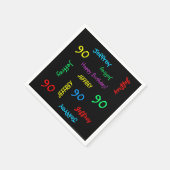 Serviette En Papier 90e fête d'anniversaire - Noms répétitifs, papier (Coin)