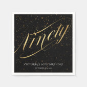 Serviette En Papier 90ème Noir Confetti Classy (Devant)