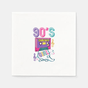 Serviette En Papier 90's Mix Tape Girl Cassette Anniversaire