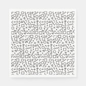 Serviette En Papier 90's Noir & Blanc Retro Shapes Motif (Devant)