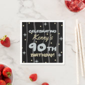 Serviette En Papier 90th Birthday Party Ajouter votre nom (En situation)