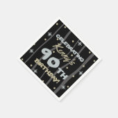 Serviette En Papier 90th Birthday Party Ajouter votre nom (Coin)