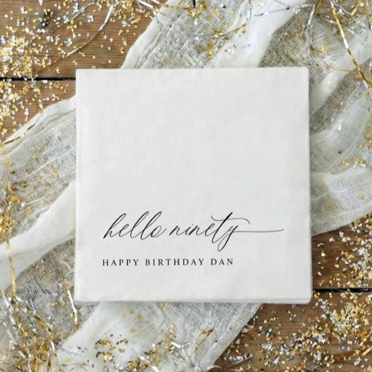 Serviette En Papier 90th Birthday Party Hello 90 Modern Milestone