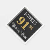 Serviette En Papier 91e fête d'anniversaire — Script fantaisie, Faux G (Coin)