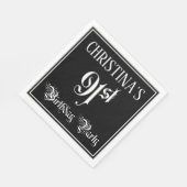 Serviette En Papier 91e fête d'anniversaire — Script fantaisie + Nom p (Coin)