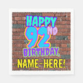 Serviette En Papier 92e anniversaire ~ Amusant, Graffiti urbain inspir (Devant)