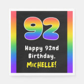 Serviette En Papier 92e anniversaire : Rainbow Spectrum # 92, Nom pers (Devant)