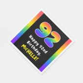 Serviette En Papier 92e anniversaire : Rainbow Spectrum # 92, Nom pers (Coin)