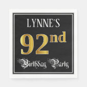 Serviette En Papier 92e fête d'anniversaire — Script fantaisie, Faux G (Devant)