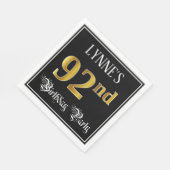 Serviette En Papier 92e fête d'anniversaire — Script fantaisie, Faux G (Coin)