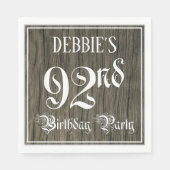 Serviette En Papier 92e fête d'anniversaire — Script fantaisie, Faux W (Devant)